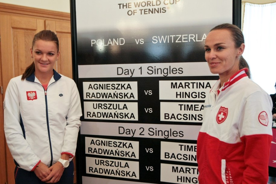 Agnieszka Radwańska i Martina Hingis /Lech Muszyński /PAP