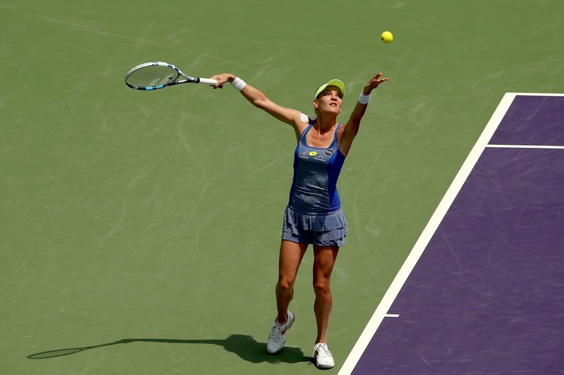 Agnieszka Radwańska podczas ubiegłorocznego Miami Open na Key Biscayne /AFP