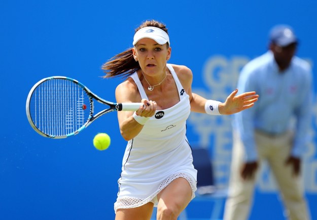 Agnieszka Radwańska przegrała w finale turnieju w Eastbourne ze szwajcarską tenisistką Belindą Bencic /Gareth Fuller/PA /PAP