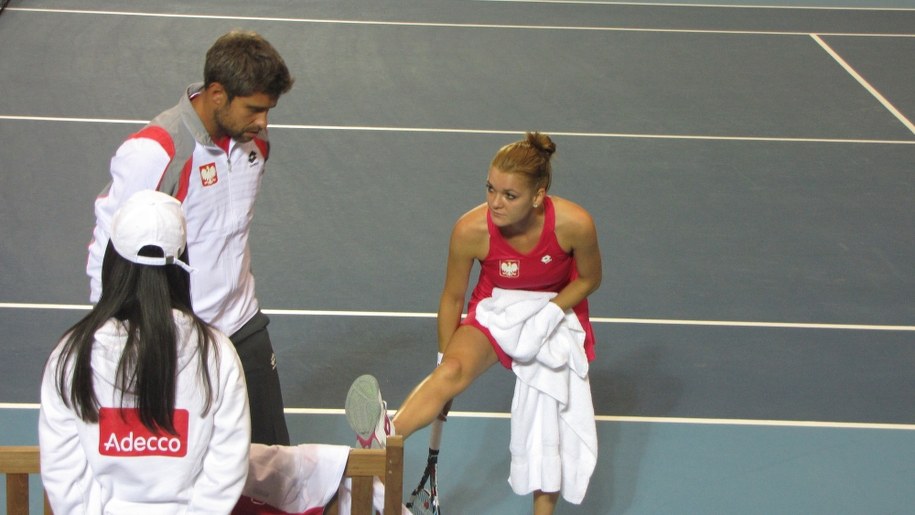 Agnieszka Radwańska w przerwie meczu z Alison van Uyvanck /Katarzyna szymańska- Borginion  /RMF FM