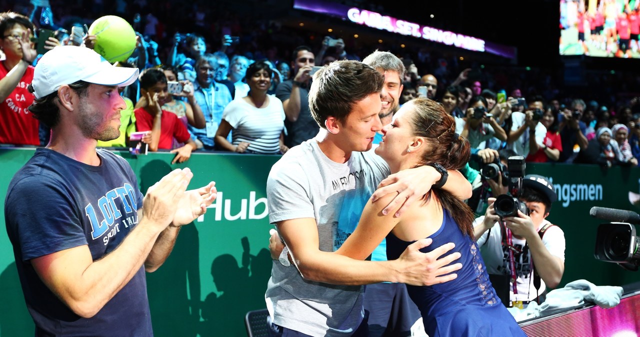 Agnieszka Radwańska z partnerem /Clive Brunskill /Getty Images