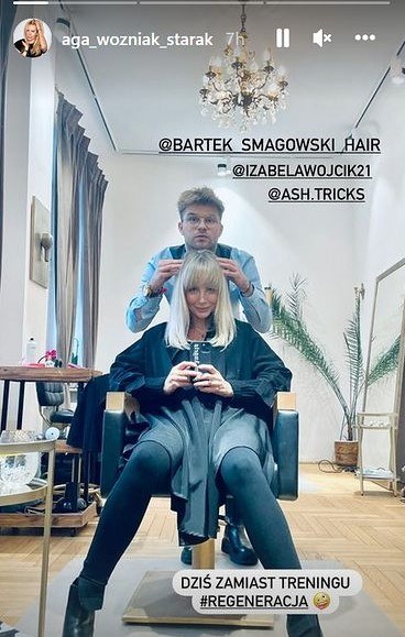 Agnieszka Woźniak-Starak u fryzjera /Instagram