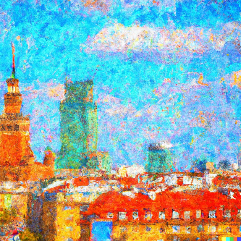 AI może nam pokazać, jak wyglądałaby Warszawa na obrazach Vincenta Van Gogha, bez jakiegokolwiek udziału artysty w "swojej" pracy /Dall-E/Marcin Jabłoński /materiał zewnętrzny