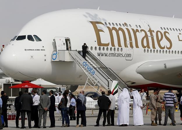 Airbus A380-800 w barwach linii lotniczej Emirates. Fot. Karim Sahib /AFP