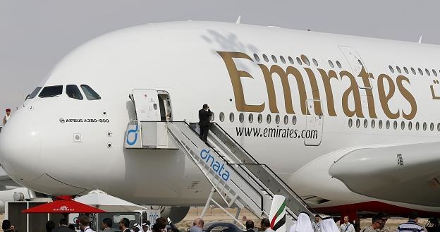 Airbus A380-800 w barwach linii lotniczej Emirates. Fot. Karim Sahib /AFP