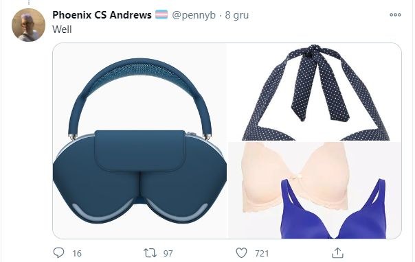 AirPods Max looks like a bra?  / Twitter