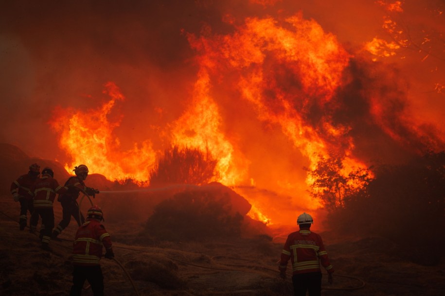 Akcja gaśnicza w pobliżu wioski Galegos da Serra (zdjęcie z 6 sierpnia) /PEDRO SARMENTO COSTA /PAP/EPA
