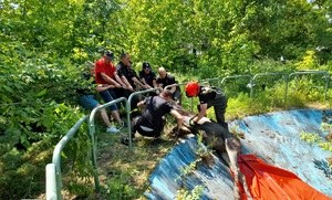 Akcja ratowania zwierzęcia /KPP Ostrowia Mazowiecka /Policja