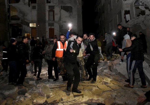 Akcja ratownicza w mieście Hama w Syrii /SANA /PAP/EPA