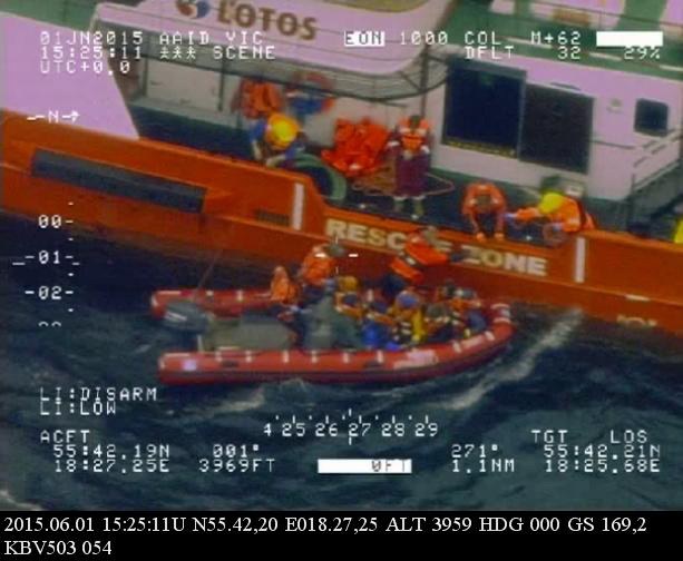 Akcja ratunkowa na Bałtyku /Swedish Coast Guard KBV 503 /PAP/EPA