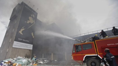 Akcja ratunkowa po pożarze lotniska w Kenii