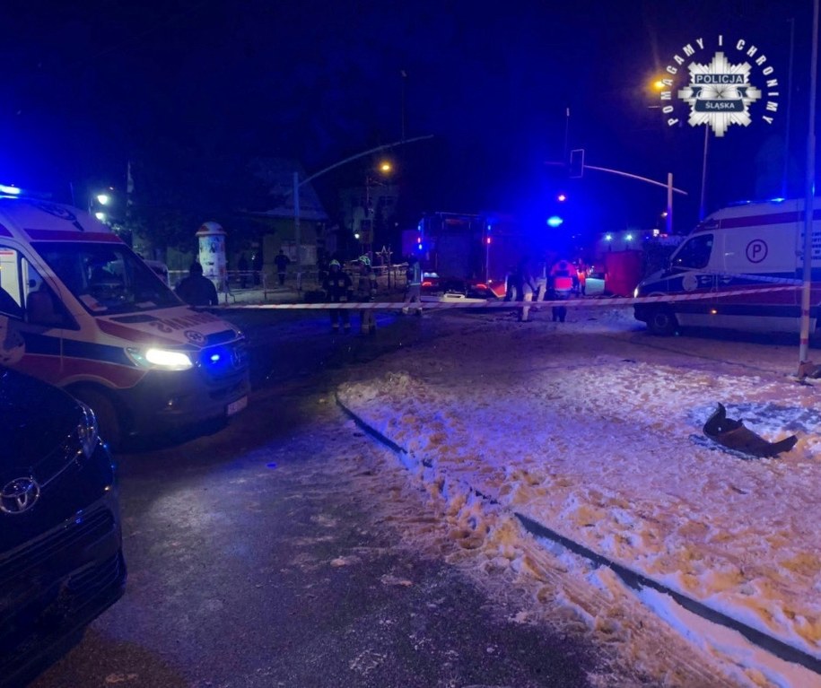 Akcja służb na miejscu sobotniego wypadku. /Śląska policja /