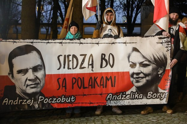 Akcja solidarnościowa z uwięzionym dziennikarzem i działaczem Związku Polaków na Białorusi Andrzejem Poczobutem, która odbyła się w lutym w Białymstoku / 	Artur Reszko    /PAP