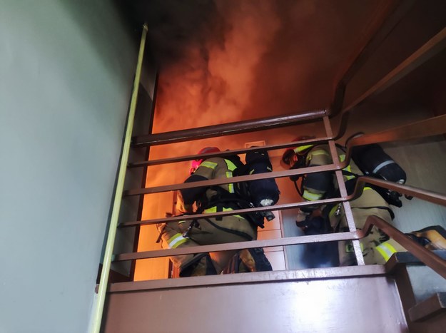 Akcja straży pożarnej w centrum Bytomia /PSP Bytom /