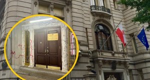 Akt wandalizmu w Nowym Jorku. Zniszczona elewacja polskiego Konsulatu Generalnego