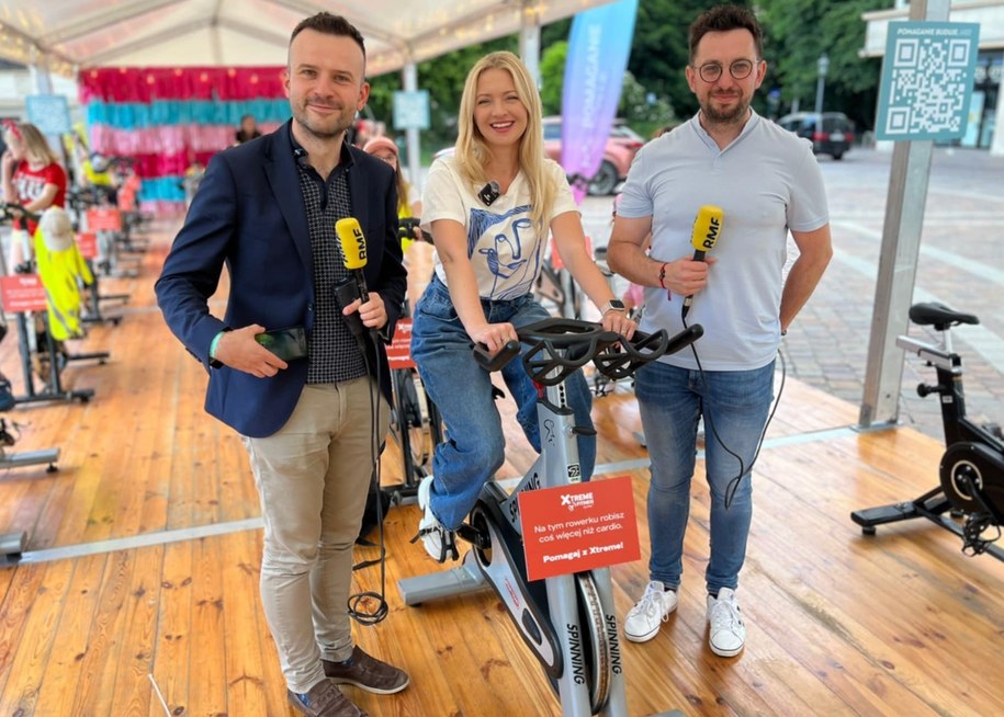 Aktorka Barbara Kurdej-Szatan i reporterzy RMF FM - Michał Dobrołowicz i Paweł Konieczny /RMF FM