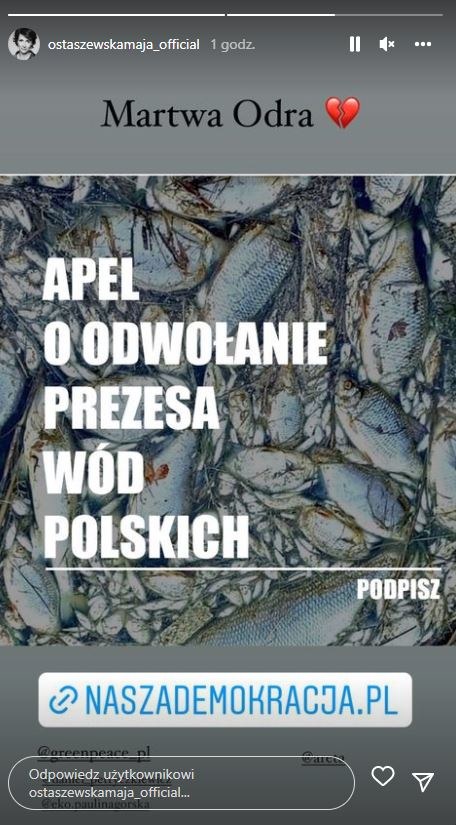Aktorka domaga się odwołania prezesa Wód Polskich /@ostaszewskamaja_official /Instagram