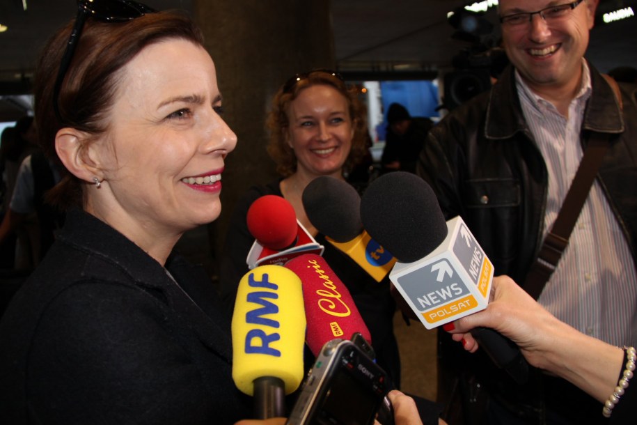 Aktorka i dziennikarze z Polski /Paweł Żuchowski /RMF FM