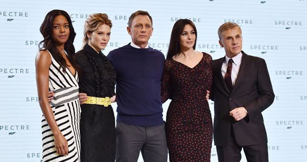 Aktorskie "Spectre": Naomie Haris, Lea Seydoux, Daniel Craig, Monica Bellucci i Christoph Waltz /AFP