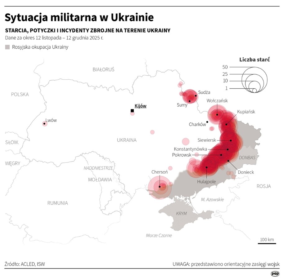Aktualna sytuacja militarna w Ukrainie /Michał Czernek /PAP