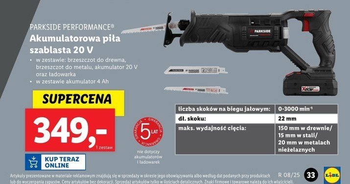 Akumulatorowa piła szablasta Parkside Performance 20V /Lidl /INTERIA.PL