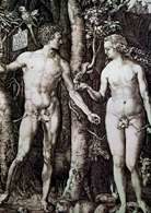 Akwaforta: Albrecht Dürer, Adam i Ewa, 1504 r. /Encyklopedia Internautica