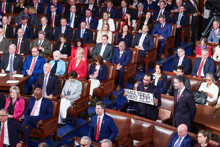 Al Green został wyprowadzony z sali tuż przed rozpoczęciem orędzia /JIM LO SCALZO /PAP/EPA