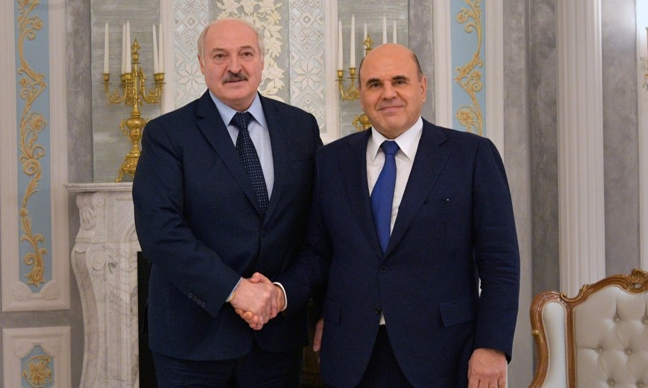 Alaksandr Łukaszenka i Michaił Miszustin /Alexander ASTAFYEV / SPUTNIK /PAP/EPA