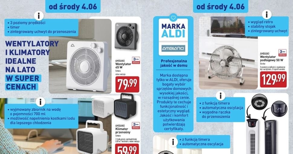 Aldi oferuje wentylatory na upały! /Aldi /INTERIA.PL