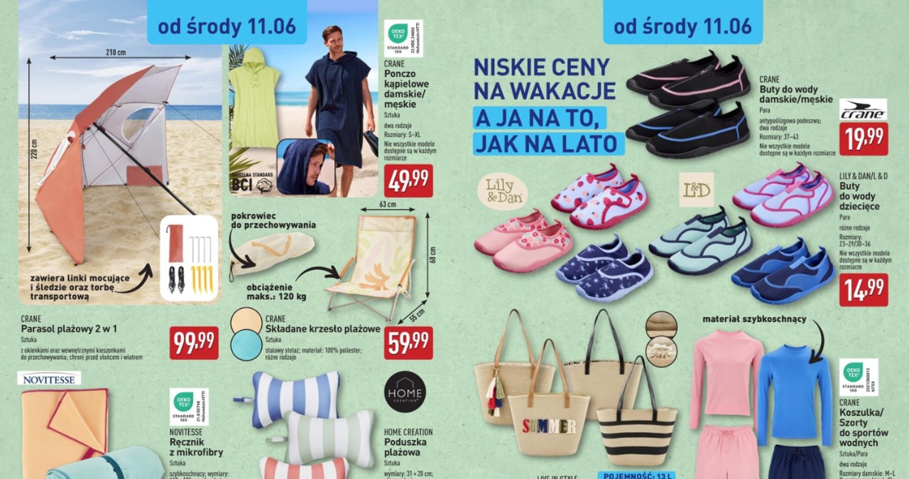 Aldi zaskakuje ofertą na lato! Skompletuj wyprawkę na plażę w niskich cenach! /Aldi