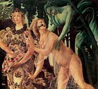 Alegoria: Sandro Botticelli, fragment Alegorii wiosny, 1477-78 r. /Encyklopedia Internautica