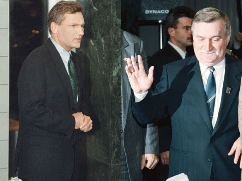 Aleksander Kwaśniewski i Lech Wałęsa w 1995 roku /AFP