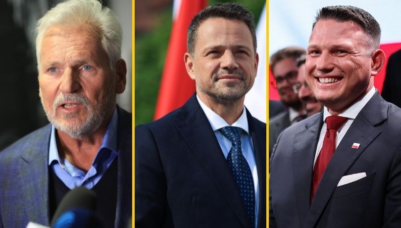 Aleksander Kwaśniewski, Rafał Trzaskowski, Sławomir Mentzen. /Jarek Praszkiewicz, Leszek Szymański /PAP