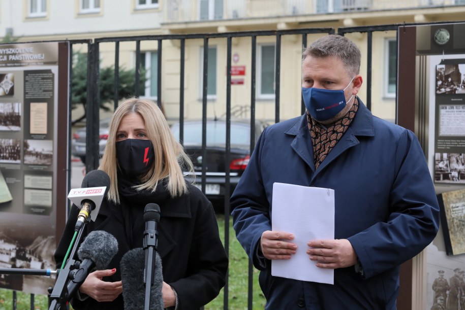 Aleksandra Gajewska i Marcin Kierwiński /Paweł Supernak  /PAP