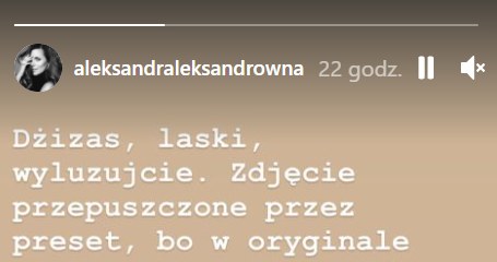 Aleksandra Kwaśniewska odpowiada na plotki o retuszu fot. Instagram (instagram.com/aleksandraleksandrowna) /Instagram