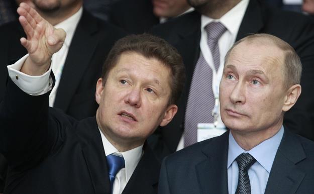 Aleksiej Miller (L), prezes Gazpromu i Władimir Putin (P), prezydent Rosji /AFP