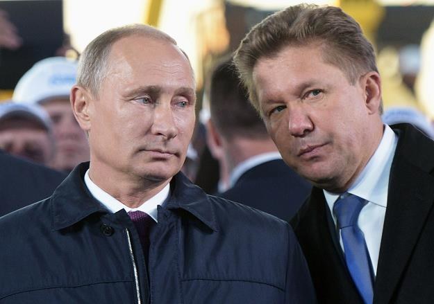 Aleksiej Miller (P), prezes Gazpromu i Władimir Putin (L) /AFP