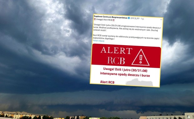 Alert RCB dla dwóch województw. Nadchodzą intensywne burze z gradem