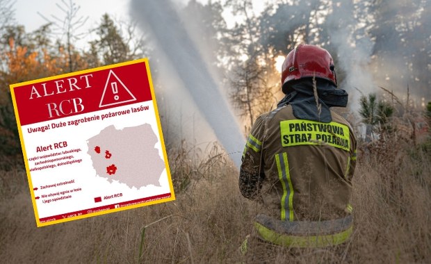 ​Alert RCB dot. zagrożenia pożarowego. Ostrzeżenie dla 11 powiatów