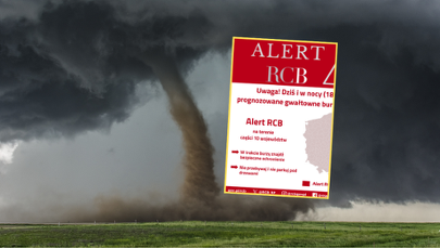Alert RCB. Trąby powietrzne i gwałtowne burze nad Polską