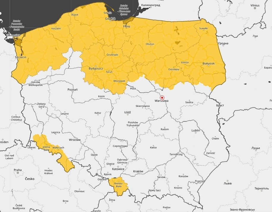 Alerty IMGW na wtorek i noc z wtorku na środę /IMGW /