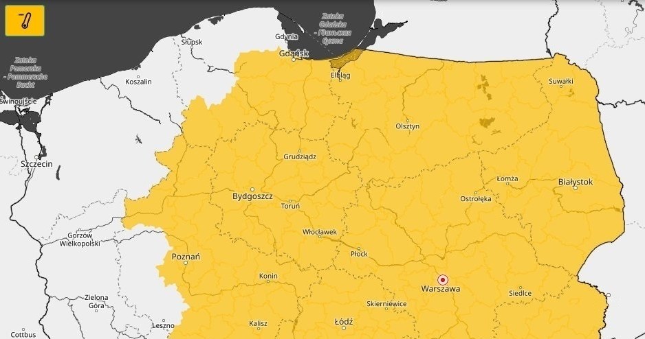 Alerty IMGW pierwszego stopnia dotyczące silnego mrozu obowiązują dla 14 województw /IMGW /