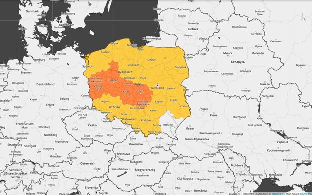 Alerty obowiązują niemal w całym kraju /IMGW-PIB / imgw.pl /Zrzut ekranu