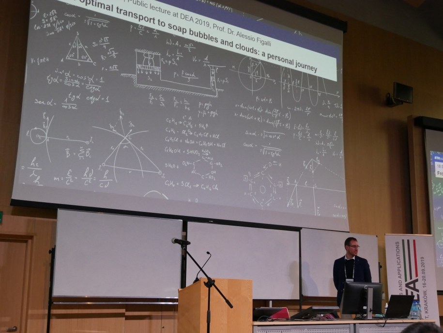 Alessio Figalli podczas wykładu na AGH /Grzegorz Jasiński /RMF FM