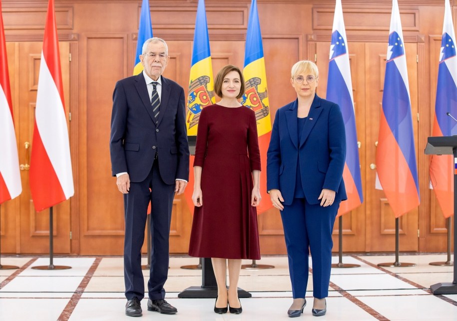 Alexander Van der Bellen, Maia Sandu i Natasza Pirc Musar /DUMITRU DORU /PAP/EPA
