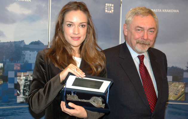Alicja Bachleda-Curuś z prezydentem Krakowa &nbsp; /Agencja FORUM