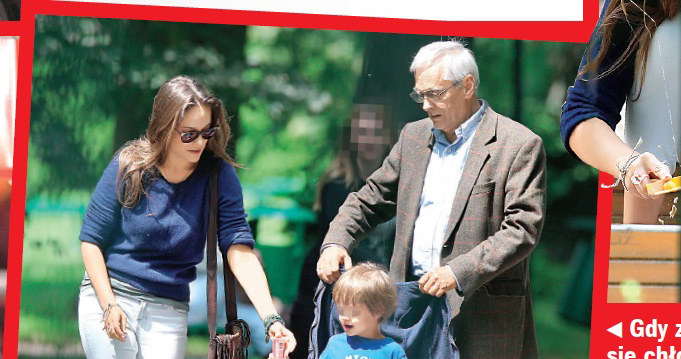 Alicja z ojcem i małym Henrym w jednym z krakowskich parków /Życie na gorąco
