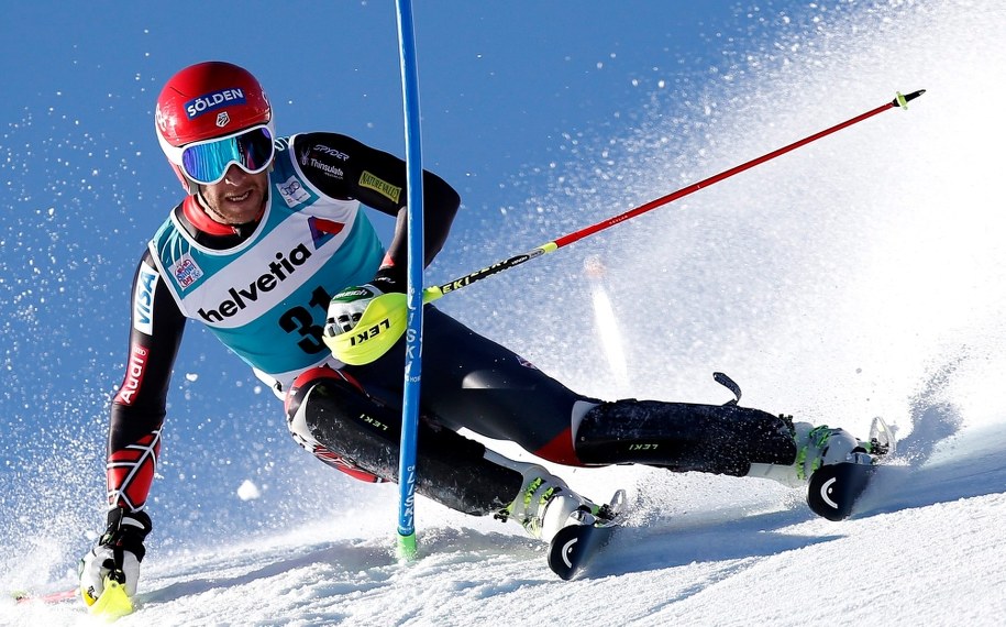 Alpejczyk Bode Miller w akcji / PETER KLAUNZER /PAP/EPA