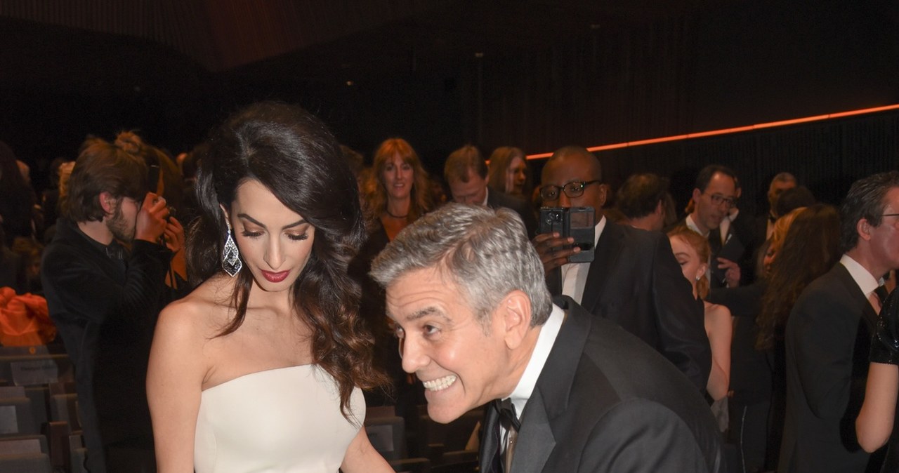 Amal i George Clooney na rozdaniu Cezarów /STARFACE PHOTO /East News