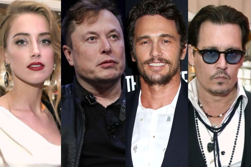 Amber Heard, Elon Musk, James Franco i Johnny Depp /Getty Images